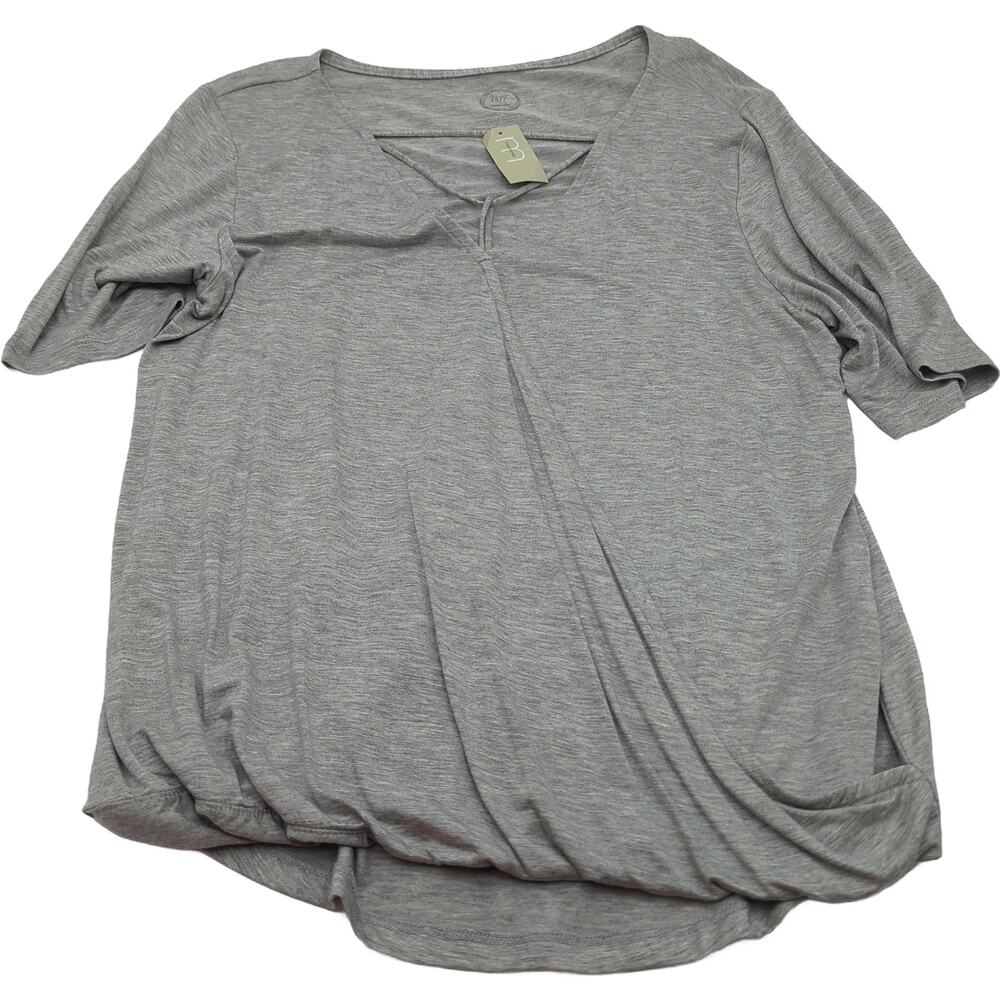 maurices Large 24/7 Gray Short Sleeve Top NWT
